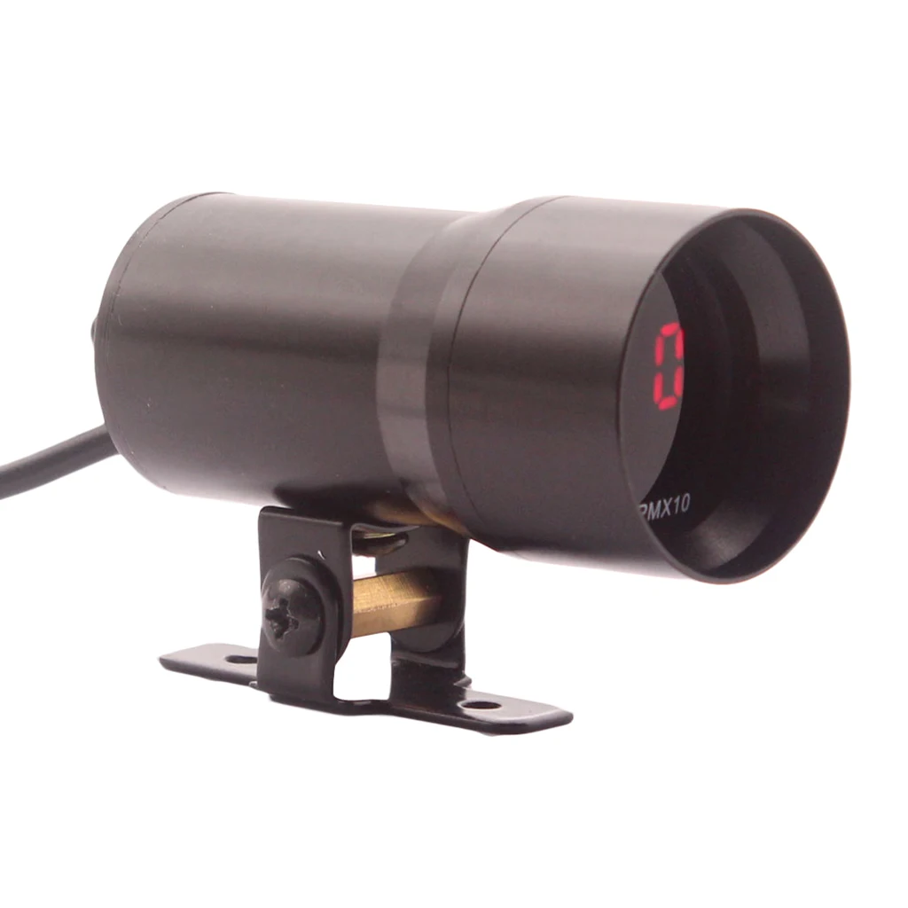 1.5Inch/37mm 0 - 10,000 RPM Electronic Tachometer Red Digital LED Tacho Gauge Meter For 4 6 8 Cylinder Car Vehicle 