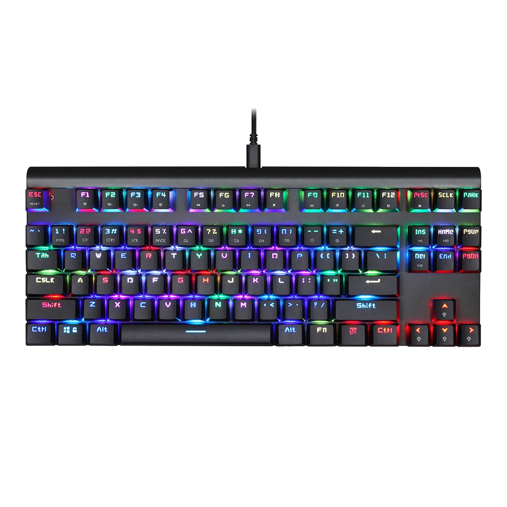 

VOBERRY Wired USB Keyboard NKRO RGB Backlit LED Optical Keyboard 87 Keys Gaming Ergonomic Mechanical Keyboard For PC Laptop