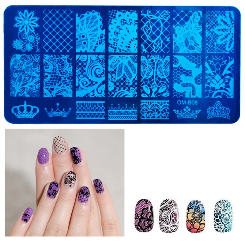 

12x6cm 20 Designs Flower Animal Feather DIY Polish Stamping Nail Stamp Templates Nail Art Plates Nails Tools