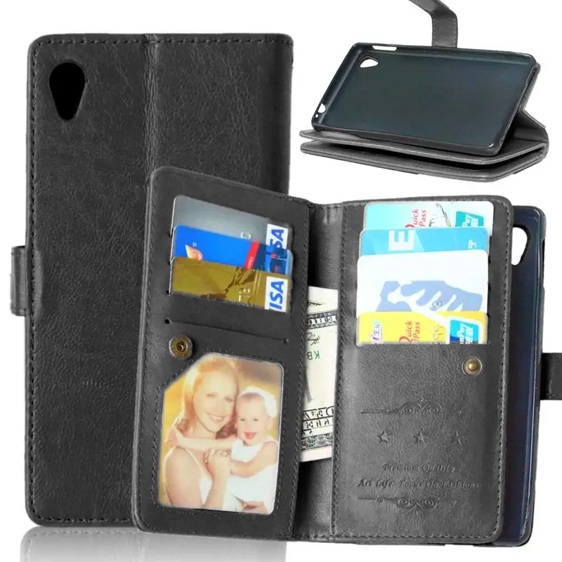 9 card holders wallet for sony xperia m4 aqua luxury pu leather flip cover for sony m4 9 card holders wallet for sony xperia m4 aqua luxury pu leather flip cover for sony m4