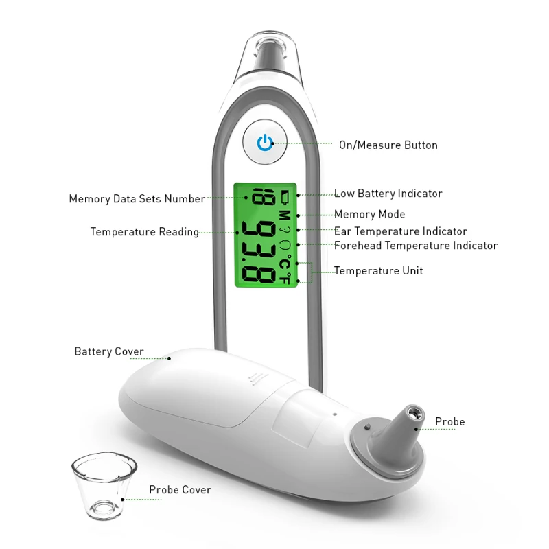 Медицинский инфракрасный термометр для ушей для младенцев и взрослых, лазерный термометр, цифровой термометр, бесконтактный термометр для температуры тела