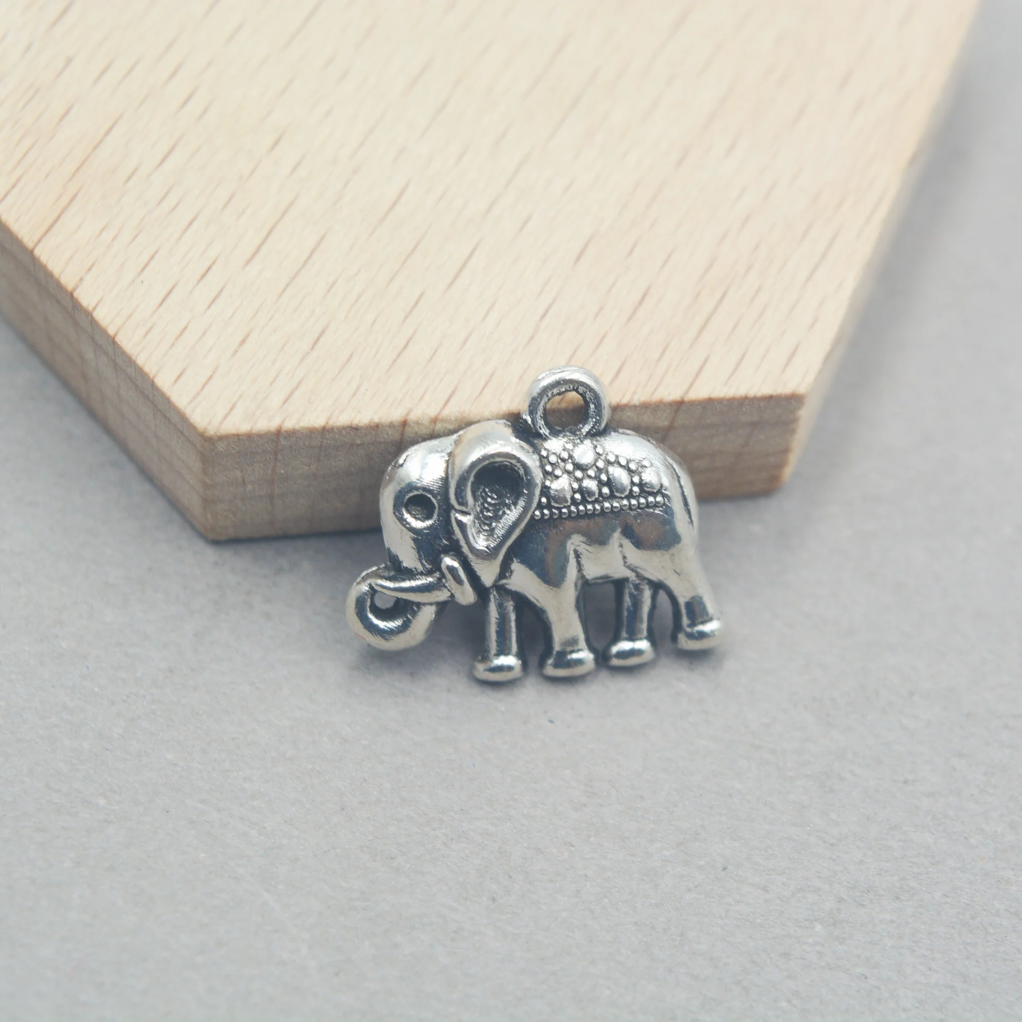 5 Tibetian Silver Elephant Charms Lot