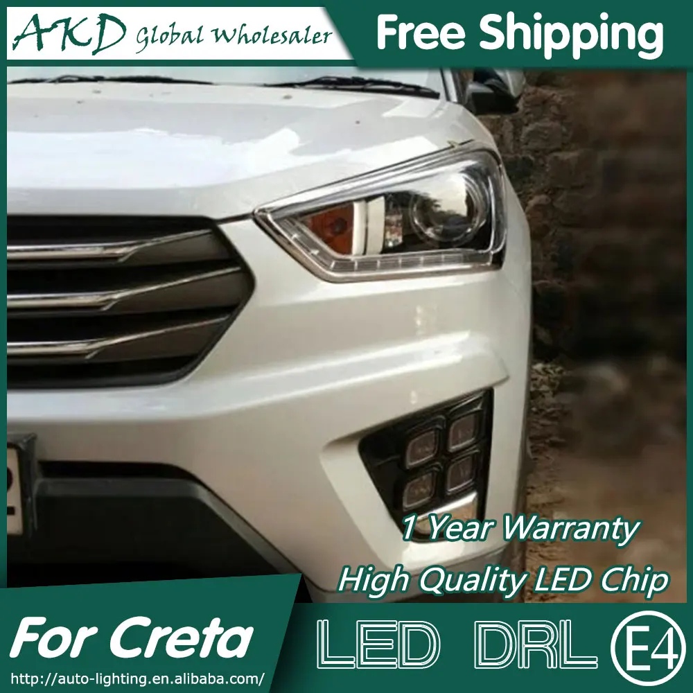 

AKD Car Styling Fog Lamp for Hyundai Creta LED DRL 2015-2016 IX25 LED Daytime Running Light Fog Light Parking Accessories