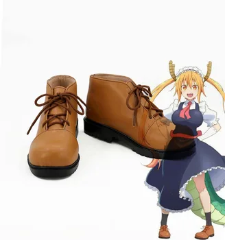 

New Anime Kobayashi san Chi no Maid Dragon Cosplay Shoes Miss Kobayashi's Dragon Maid Tooru Color Brown Cosplay Shoes