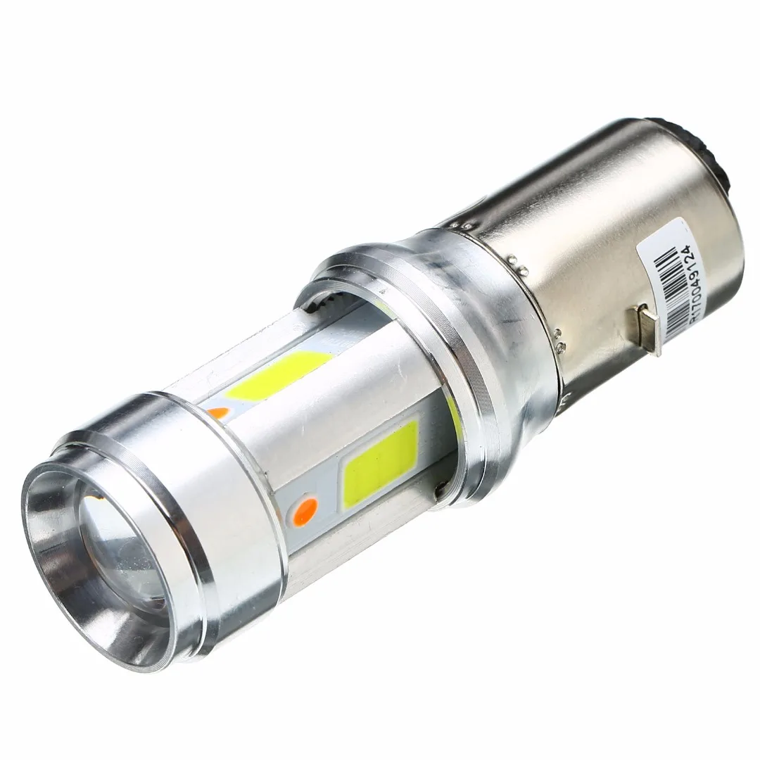 1Pcs DC 9 18V BA20D COB LED Motorcycle Headlight High Low Fog font b Lamp b