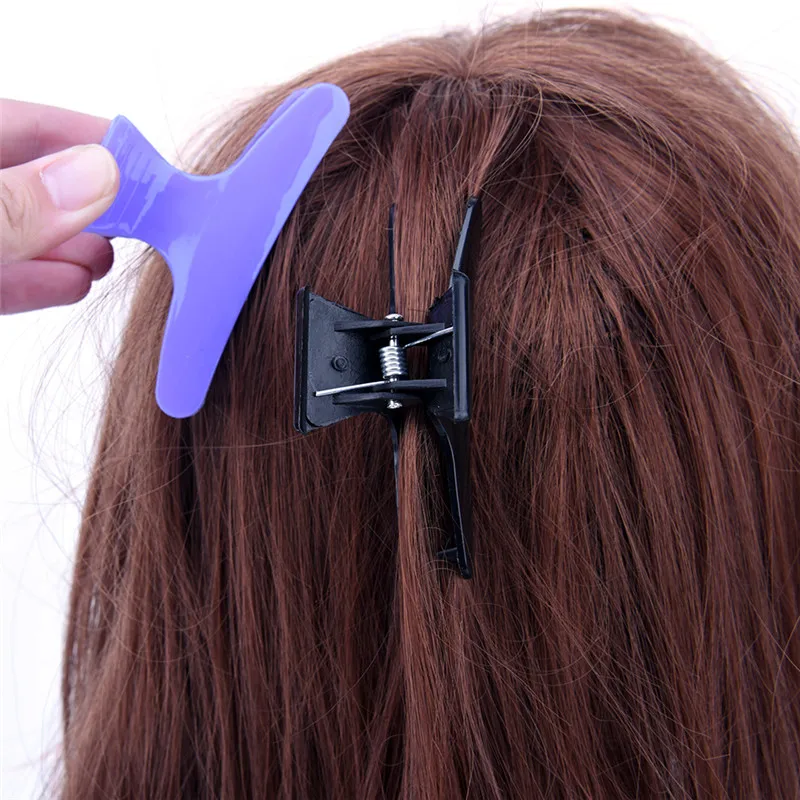 12Pcs/Pack Butterfly Hair Clamps Holding Hair Claw Section Styling