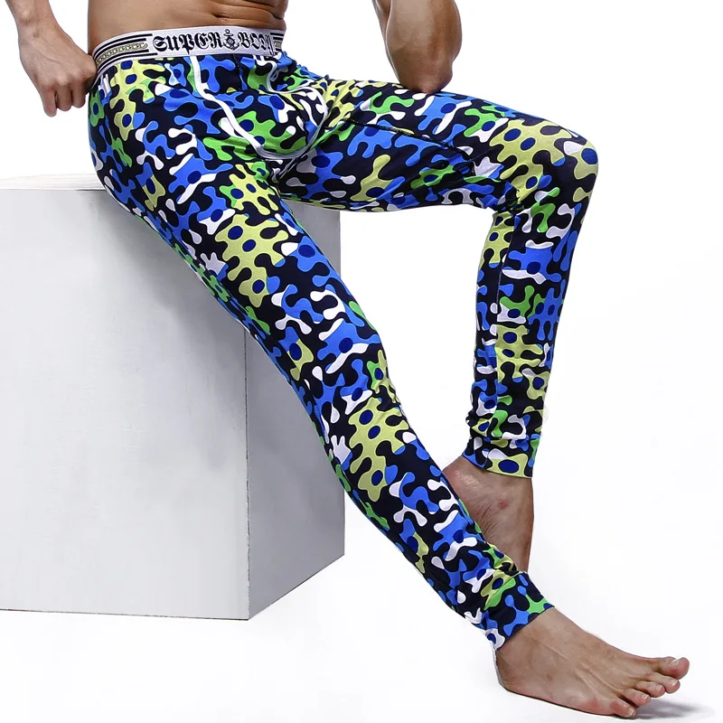 best mens long underwear Men's Wholesale Printing Cotton U Convex Design Long Johns Leggings Home Furnishing Modal Warm Pants long johns pants