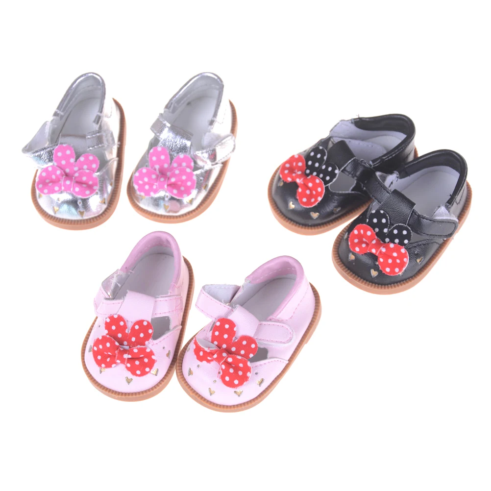 1pairs 18 inch Doll Accessories Doll Shoes Pink Black Silver Sandals ...