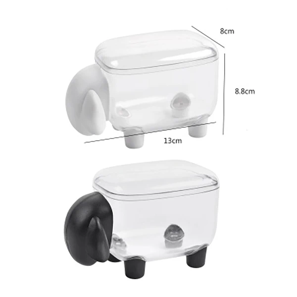 Lovely Sheep-Shaped Plastic Toothpick Storage Boxs Cotton Swab Box Dust Toothpick Box Living Room Kitchen Accessories