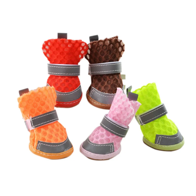 Dog Boots Small Dog Shoes Mesh Summer Booties For Dogs Anti Slip Pet Breathable Shoes Puppy Sneakers