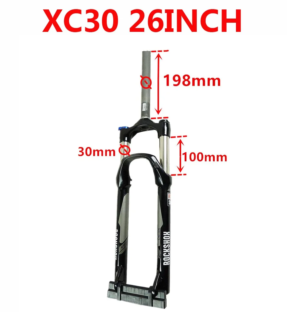 ROCKSHOX XC30 передняя подвеска для горного велосипеда с замком - Цвет: XC30 BLACK 26 198