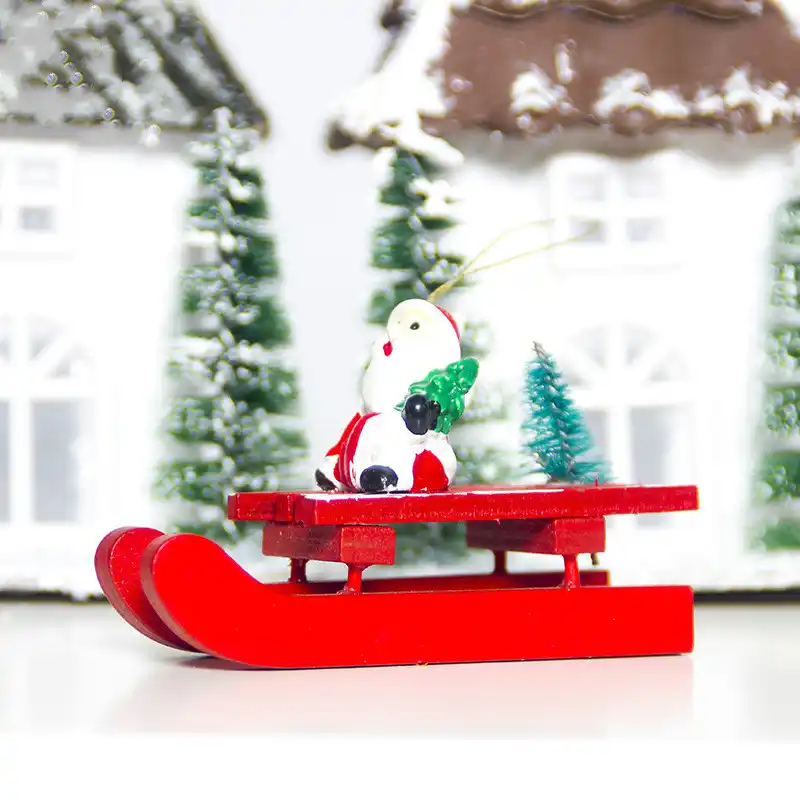 Cute Christmas Sleigh Pendant Christmas Tree Ornaments Hanging