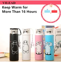 Vilead big hero edelstahl handgriff thermosbecher garrafa termica bauch tasse termos vakuum flaschen mit schlüsselbund wasserflasche