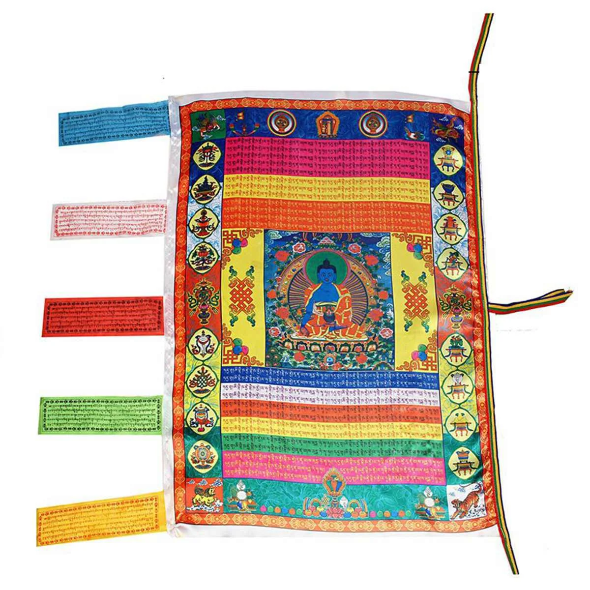 1 шт. Тибетский Стиль Шелковый Ветер Флаг с лошадью тибетский буддийский буддийская медицина молитвенный флаг Настенный декор 68X94 см