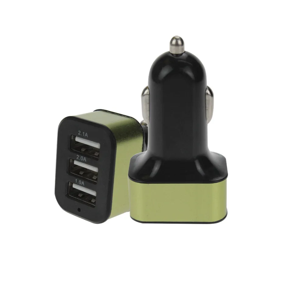 

5 Colors 3 USB Port Phone Charger Fast Car Charger Adapter 12V 24V to 5V Fast Charge USB 2.1A 2A 1A for Car Smart Phone/1.2