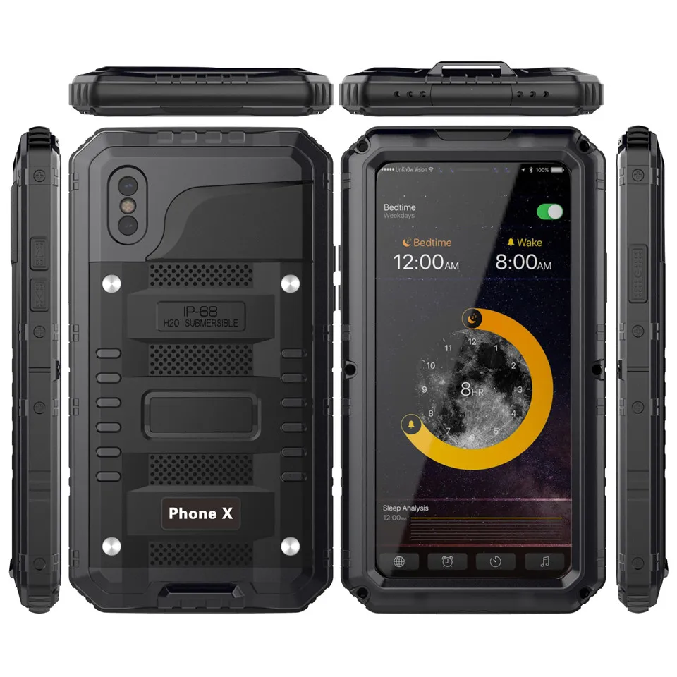 Ударопрочный Пылезащитный Водонепроницаемый чехол для телефона для iPhone XR X 6 6S 7 8 Plus XS Max роскошный защитный металлический алюминиевый сверхпрочный чехол