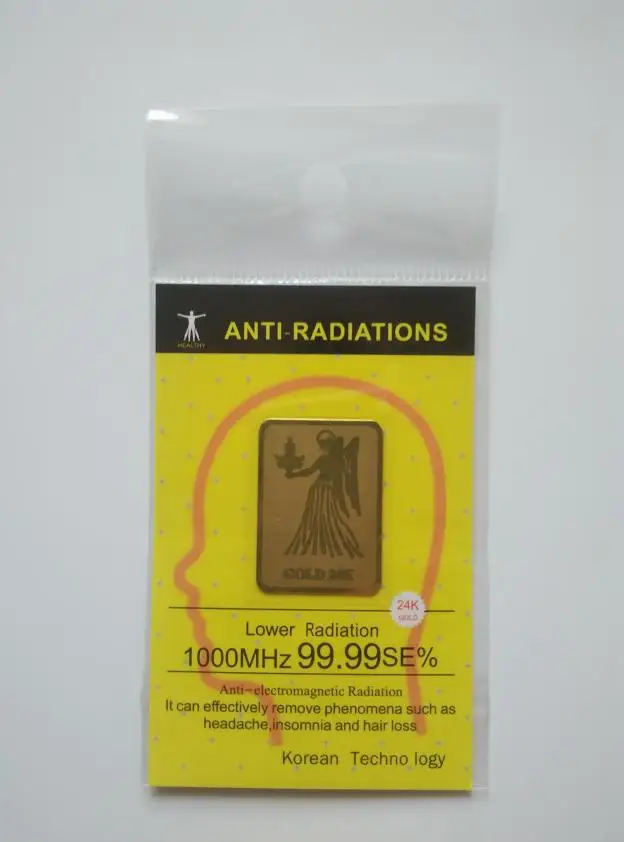 С фабрики 24 K-Gold Зодиак анти-Радиационная наклейка для сотового телефона, анти радиационный чип, 12 шт./лот