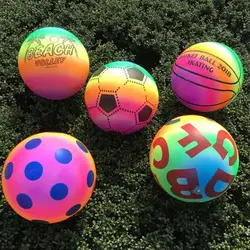 Новый Цветной Радуга надутый мяч шары Футбол игрушка для малыша детский бассейн игры на свежем воздухе воды игры пляж игрушки