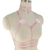 Original Design Pink Collar Bow Harness Bra Kawaii Open Chest Bondage Body Cage Pastel Gothic Body Harness Belt ► Photo 2/6