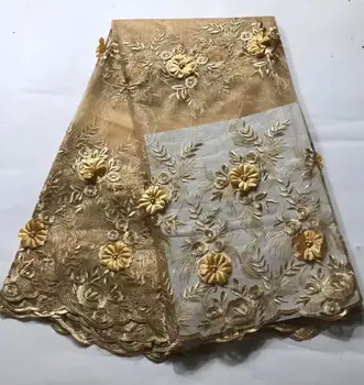 

Peach Color African Lace Fabrics 5 Yard French Guipure Lace Fabric 2019 High Quality Nigerian Cord Lace Fabric for Wedding Dress