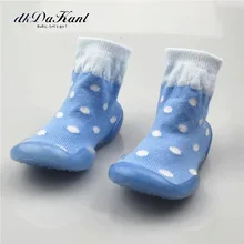 Infant Toddler Walker com Apertos Com Solas De Borracha Não-Skid Meias de Algodão Stretch Suave Malha Chinelos LL965