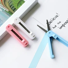 

Deli Stationery Student Portable Child Safety Scissors Round Head Hand Pocket Diy Tape cutter Stationery Scissors Craft Scissors