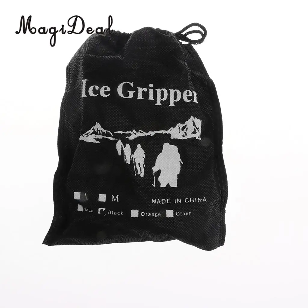 Anti Slip Ice Shoe Grippers Cleats Fit EUR 35-45 for Outdoor Camping Walking 6 Teeth Hiking Ice Snow Rock Tree Climbing Accesso