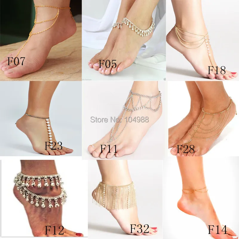NEW STYLE WOMEN FASHION 1PCS ALLOY METAL ANKLE CHAINS JEWELRY MORE STYLES TO CHOOSEankle chain