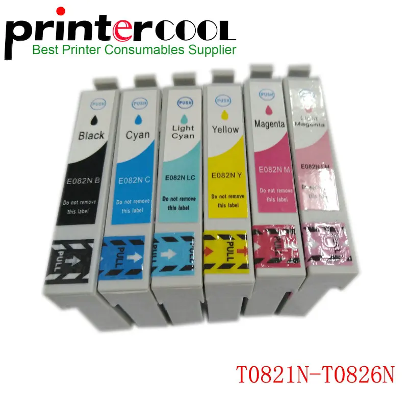 1Set-T0821-T0821N-Ink-Cartridge-For-Epson-R270-R390-TX650-T50-T59-RX590-TX610-TX720-TX700
