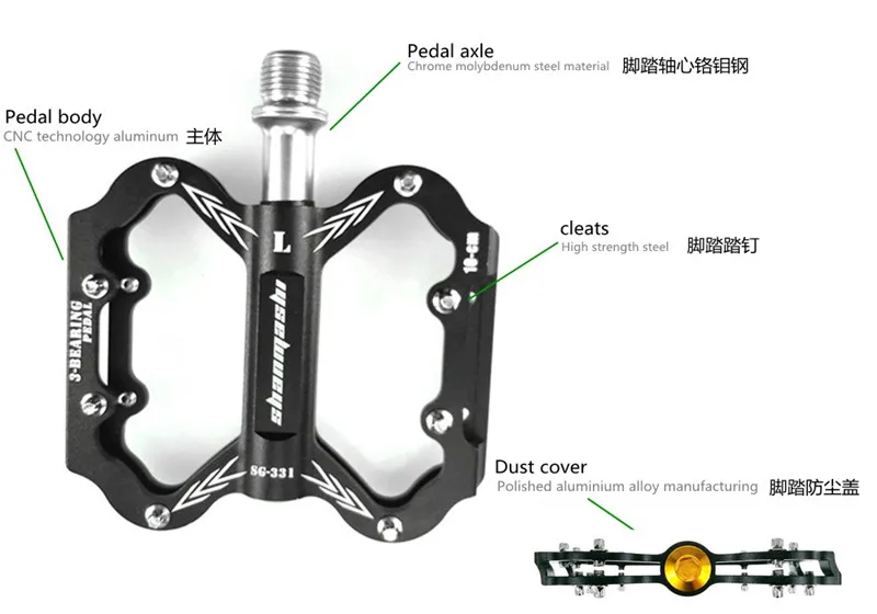 Новая Ультралегкая велосипедная педаль с ЧПУ mtb DH XC, педали для горного велосипеда, материал алюминиевый сплав, 3 подшипника, педали