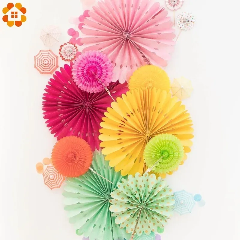 

1PC8"10"12" Fan Hollow Tissue Hanging Paper Fans For Home Garden Wedding / Kids Birthday Party / Baby Shower/ Wall Decorations