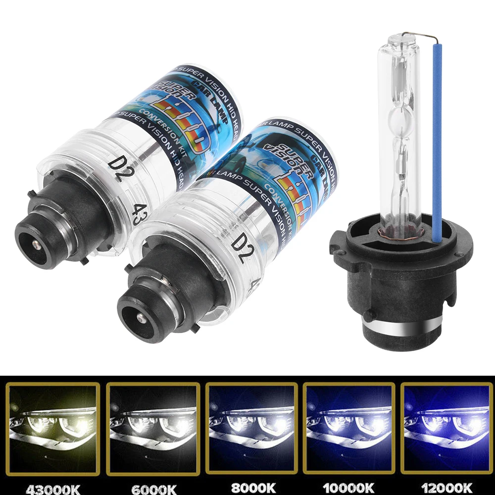 

2PC D2S 35W Xenon Headlight HID Bulbs Car Light Source Replacement Auto Accessories 4300/6000/8000/10000/12000K