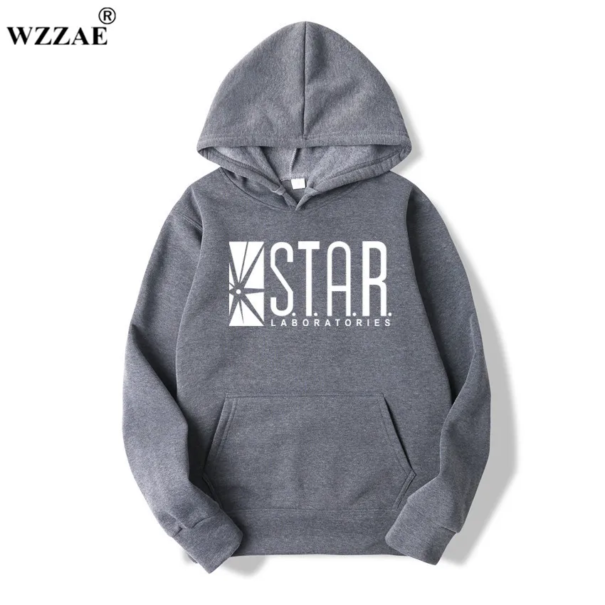 WZZAE STAR S. T. A. R. labs, черные мужские толстовки с капюшоном, Мужская толстовка, джемпер флэш Готэм Сити, комиксы, толстовка «Супермен» - Цвет: Dark Gray 1