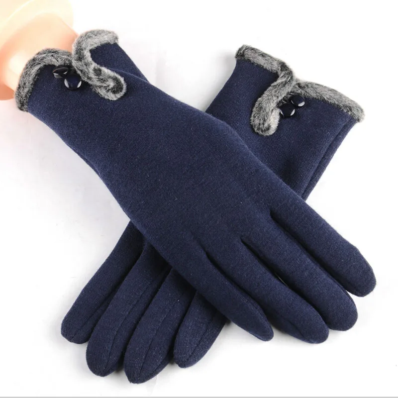 Hirigin зимние теплые женские перчатки модные перчатки с сенсорным экраном варежки теплые новые плюшевые перчатки принцессы