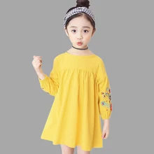 Платье для девочек весеннее платье для девочек-подростков с цветочной вышивкой, Vestido Menina, повседневная детская одежда для подростков 6, 8, 10, 12, 14 лет