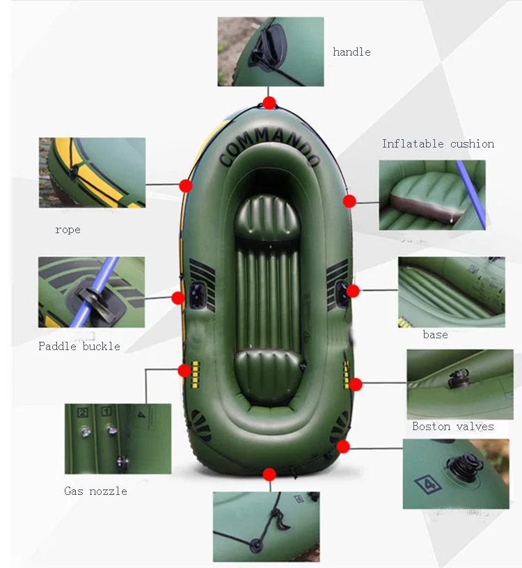 Надувная лодка 2-3 человека рыбацкая лодка ПВХ каяк гребные лодки с веслом насос Надувное сиденье
