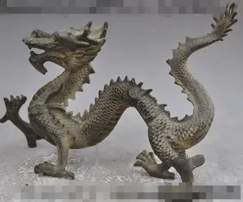 

S02723 13" chinese fengshui bronze animal zodiac run dragon auspicious lucky statue