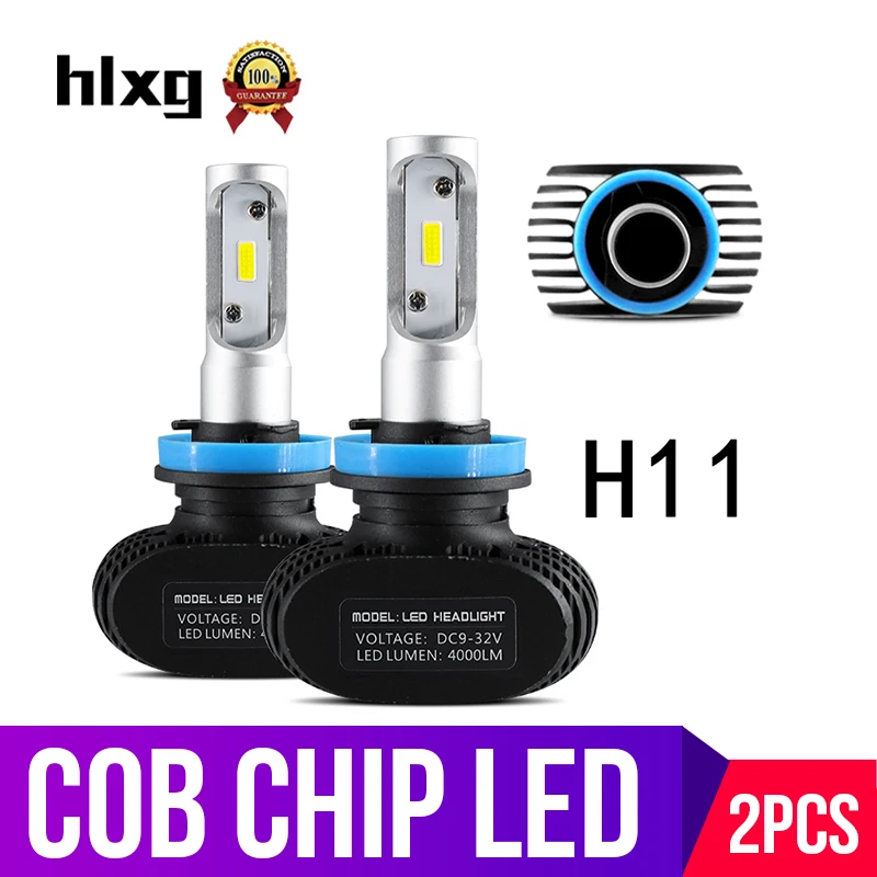 Hlxg H8 H11 светодио дный лампа для авто фары Противотуманные 50 Вт 8000lm 6000 К Белый