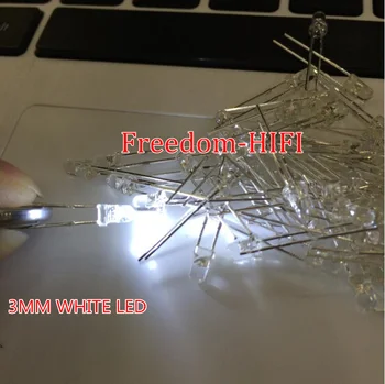 

500pcs 3mm Round White Light-emitting diode Super Bright Light Bulb Led Lamp New 6000-6500k 3.0-3.6v 20ma 3mm white led diodes