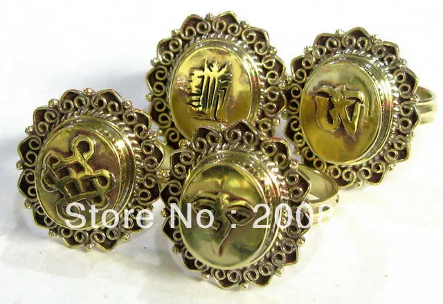 R125 тибетские кольца Амулеты OM BUDDHA EYE KALACHAKRA Бесконечные Узлы латунный сплав