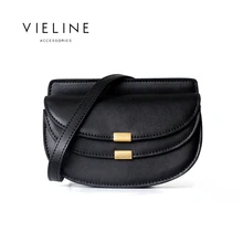 Женская модная сумка через плечо из натуральной кожи, сумка через плечо из натуральной кожи с цепочками, кожаная сумка-седло