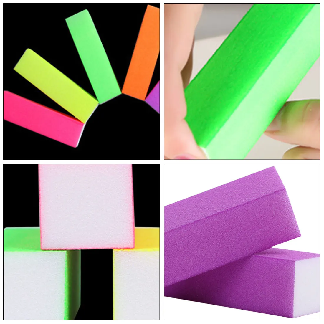 

Multi-color Nails Tools Four Side Sponge File Without A Fluorescent High Foamed Tofu Block Nail Art Tips Manicure Tool