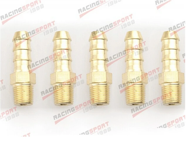 5 PCS 6mm Male Brass Hose Barbs Barb To 1//8/" NPT Pipe Male Thread