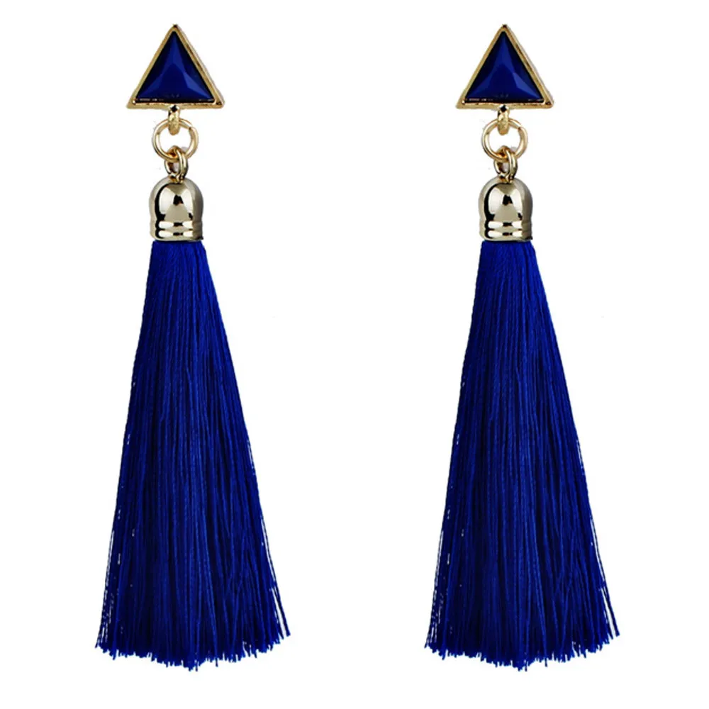 Bohemian Long Statement Tassel Drop Earrings Women Ethnic Hanging Rope