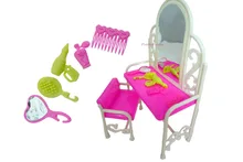 One Set Princess Doll Fashion Bedroom Furniture Perfume Bottle Birthday Gift Dressing Table Accessories For Barbie