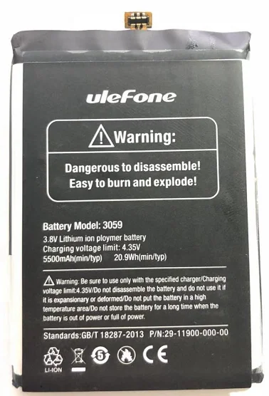 100% Оригинальный аккумулятор Ulefone Armor X 5500mAh мобильный телефон|Аккумуляторы для