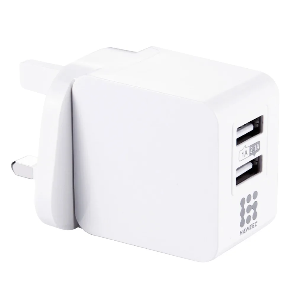 HAWEEL 2 USB Ports 1A / 2.1A Travel Charger for iPhone 6 &amp Plus Other Mobile Phones UK Plug(White) | Электроника