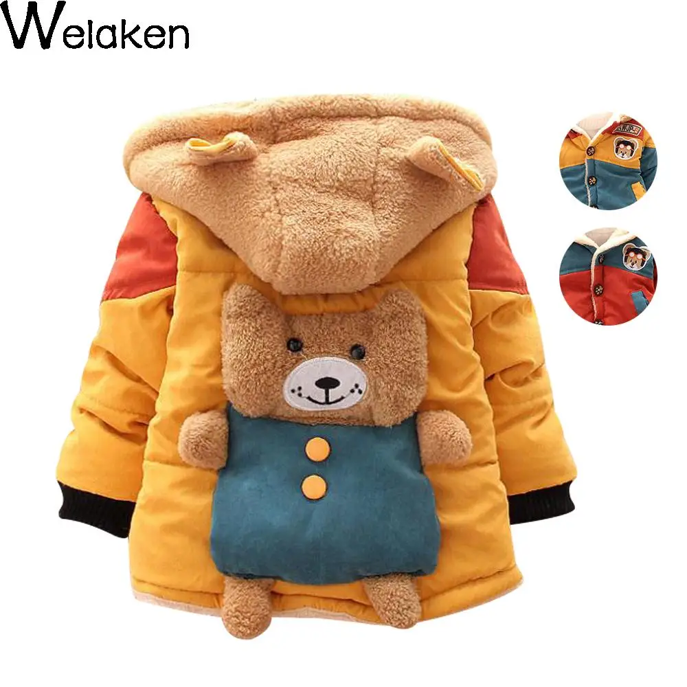 

On Sale 2016 New Baby Boys Winter Jacket Coat Baby Clothes Panda Cartoon Bear Infant Baby Girls Outerwear Coat Kids Down Coat