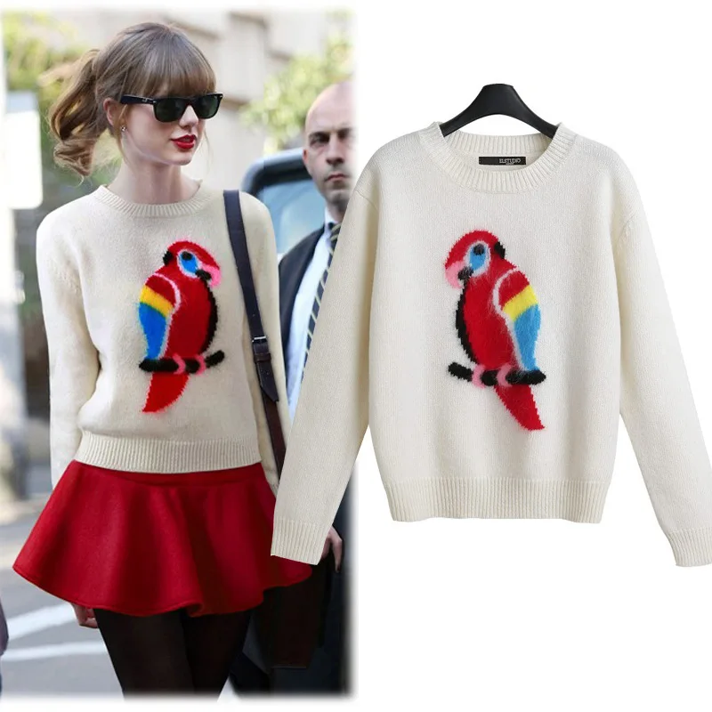 2014 Hot Sale New Fashion Women's Spring Autumn O-neck Embroidery Full Sleeve Plus size Solid Pullover Sweater 351 | Женская одежда