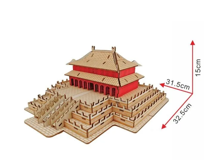 Моделирование зал высшей гармонии модель здания 3d Трехмерная Diy ручной работы деревянные головоломки игрушки для детей